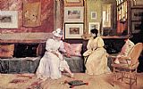 William Merritt Chase Famous Paintings - A Friendly Visit
